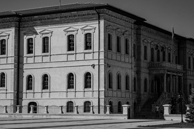 Concrete buildings grayscale images
